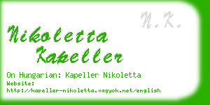 nikoletta kapeller business card